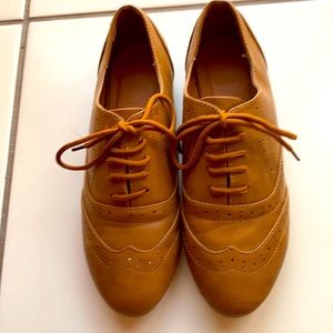 Ollio Classic Lace Up Dress Low Flat Heel Oxford